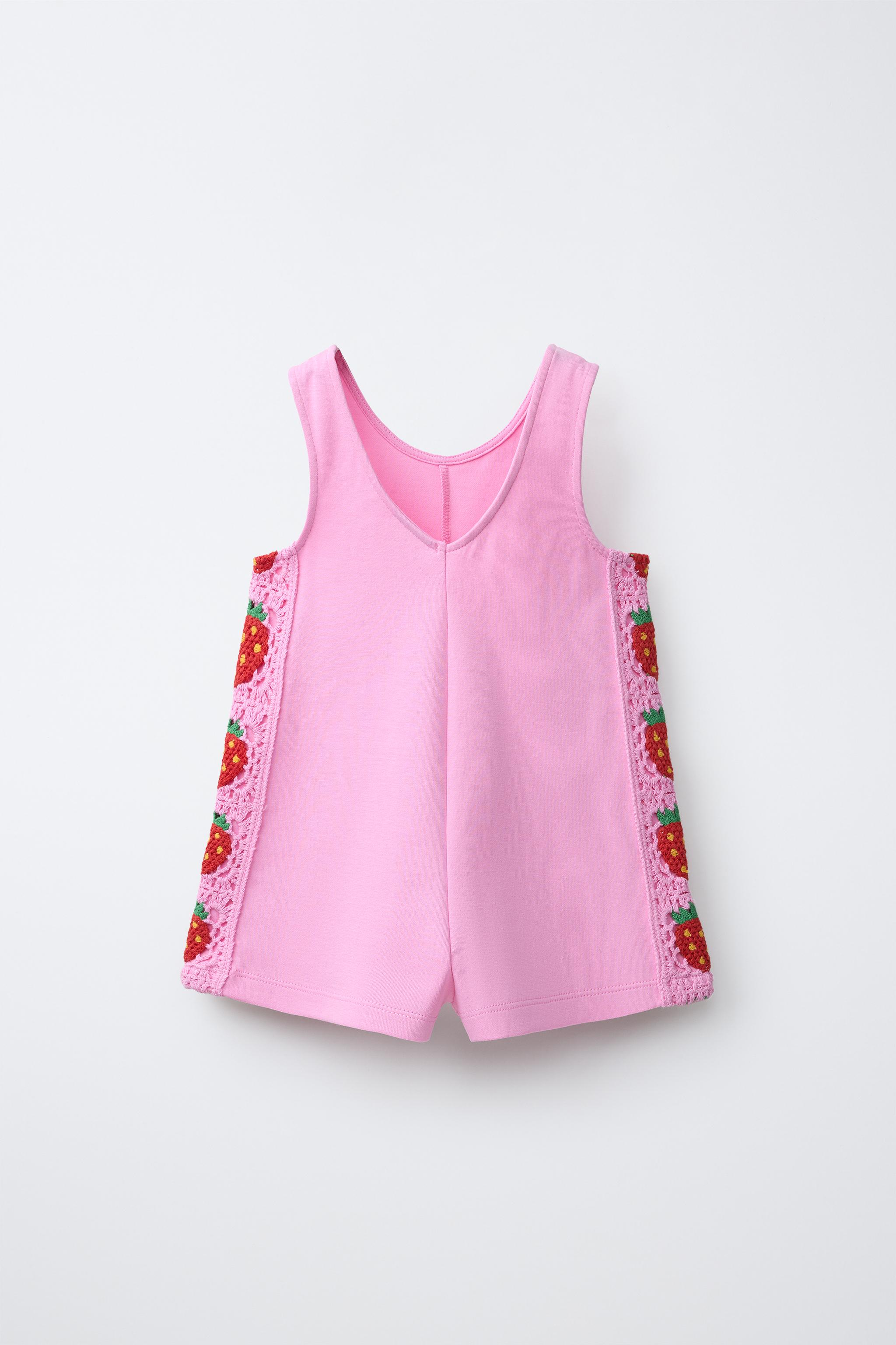CROCHETED FLORAL KNIT SHORT JUMPSUIT